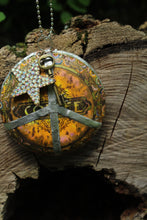 Load image into Gallery viewer, Necklace- Vintage Coffee Lid Tin Peace Sign
