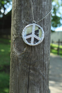 Necklace- Double Sided Kantha Peace Sign