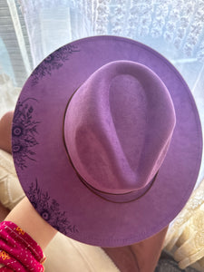 HATS- Lilac Floral Sunflower Side