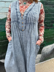 Pintuck Sleeveless Jumpsuit