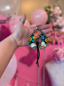 Necklace- Vintage Tin Naja Leather Tassle Necklace