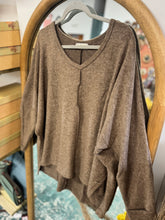 Load image into Gallery viewer, Zenana- Mocha Brushed Hacci Center Seam Sweater
