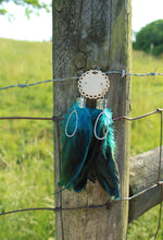 Load image into Gallery viewer, Earirngs- Blue Feather Earrings
