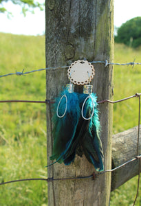 Earirngs- Blue Feather Earrings
