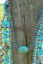 Load image into Gallery viewer, Necklace- Long Turq + Navajo Pearl Rounded

