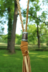 ABA- Camel Leather Braided Tassel Necklace