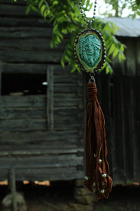 ABA- Indian Face Pottery Necklace