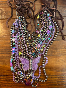 ABA- Huge Purple Butterfly Cowboy Pearls