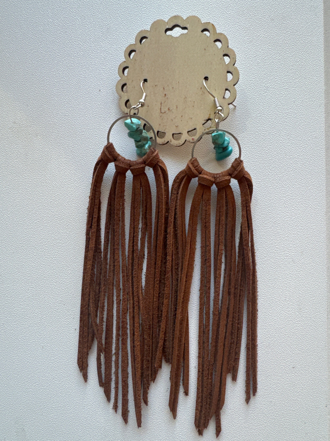 FF- Brown Fringed Turquoise Beads