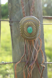 Necklace- Genuine Leather Concho Bolo (2 colors)