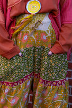 Load image into Gallery viewer, Kantha Bae- Lotus Pants Chartreuse Pink
