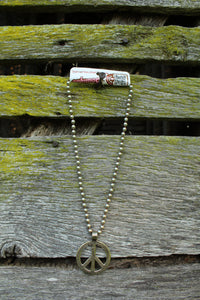 Necklace- Peace Sign Etched pendant only