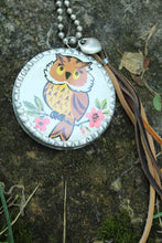 Load image into Gallery viewer, Necklace- Vintage Owl Soldered Tin
