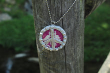 Load image into Gallery viewer, Necklace- Double Sided Kantha Peace Sign
