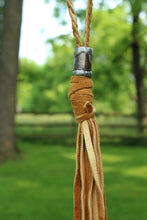 Load image into Gallery viewer, ABA- Camel Leather Braided Tassel Necklace
