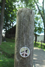 Load image into Gallery viewer, Necklace- Double Sided Kantha Peace Sign
