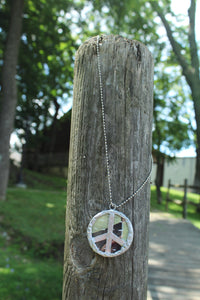 Necklace- Double Sided Kantha Peace Sign