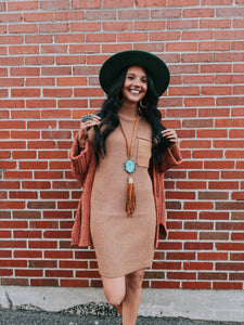 Zenana- Camel Sweater Dress