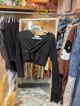 Load image into Gallery viewer, Zenana- Black Ribbed Crossover Crop Top
