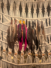 Load image into Gallery viewer, EARRINGS- FEATHERS Brown Chains
