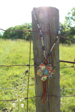 Load image into Gallery viewer, Necklace- Vintage Tumbled Mexican Tile Flower
