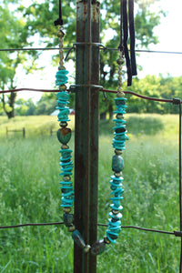 Necklace- Chunky Turq • Genuine Leather Necklace