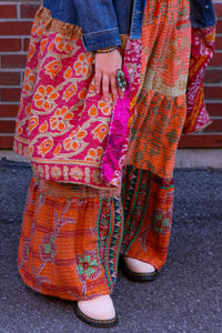 Kantha Bae- Lotus Pants Orange Green Wine