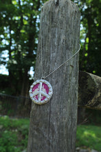 Load image into Gallery viewer, Necklace- Double Sided Kantha Peace Sign
