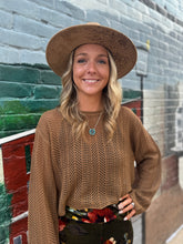 Load image into Gallery viewer, Zenana- Camel Cropped Knitted Sweater
