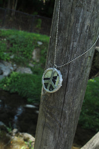 Necklace- Double Sided Kantha Peace Sign