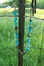 Load image into Gallery viewer, Necklace- Chunky Turq • Genuine Leather Necklace
