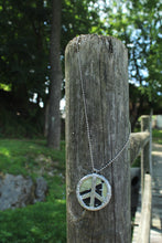 Load image into Gallery viewer, Necklace- Double Sided Kantha Peace Sign
