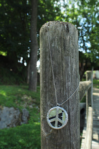 Necklace- Double Sided Kantha Peace Sign
