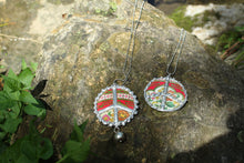 Load image into Gallery viewer, Necklace- Soldered Vintage Tin Peace Sign
