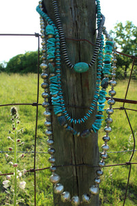 Necklace- Navajo Big Turquoise Oval Drop