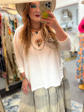 Load image into Gallery viewer, Zenana- White Batwing Ribbed Sweater
