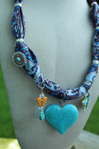 Necklace- Heart Scarf Charm