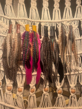 Load image into Gallery viewer, EARRINGS- FEATHERS Brown Chains

