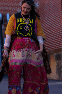 Kantha Bae- Lotus Pants Pink Tan