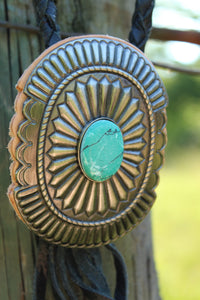 Necklace- Genuine Leather Concho Bolo (2 colors)