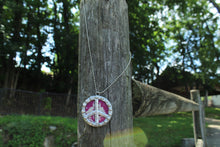 Load image into Gallery viewer, Necklace- Double Sided Kantha Peace Sign

