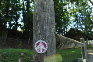 Necklace- Double Sided Kantha Peace Sign
