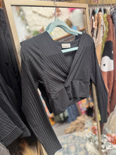 Load image into Gallery viewer, Zenana- Black Ribbed Crossover Crop Top

