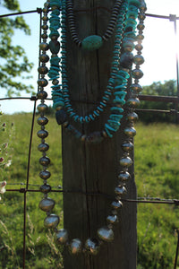 Necklace- Chunky + Long HUGE  Navajo Pearls