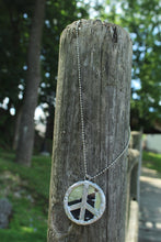 Load image into Gallery viewer, Necklace- Double Sided Kantha Peace Sign
