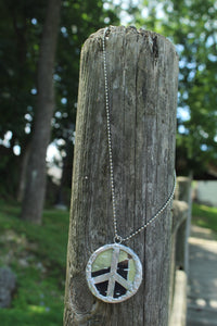 Necklace- Double Sided Kantha Peace Sign