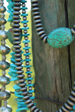 Load image into Gallery viewer, Necklace- Long Turq + Navajo Pearl Rounded
