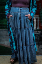Load image into Gallery viewer, Bluevelvet- Denim Chambray Button Maxi Skirt
