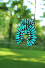 Load image into Gallery viewer, NECKLACE- Jeweled Clay Turquoise Squash Blossom
