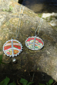 Necklace- Soldered Vintage Tin Peace Sign
